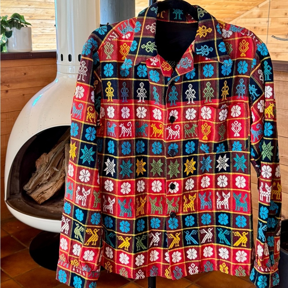 Colorful Patterned Unisex Button up Shirt